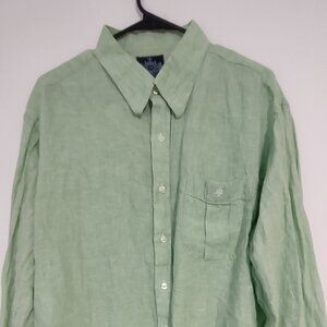Astor & Black Light Green Linen Long Sleeve Shirt